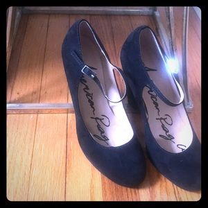 Block Heel Black Shoes